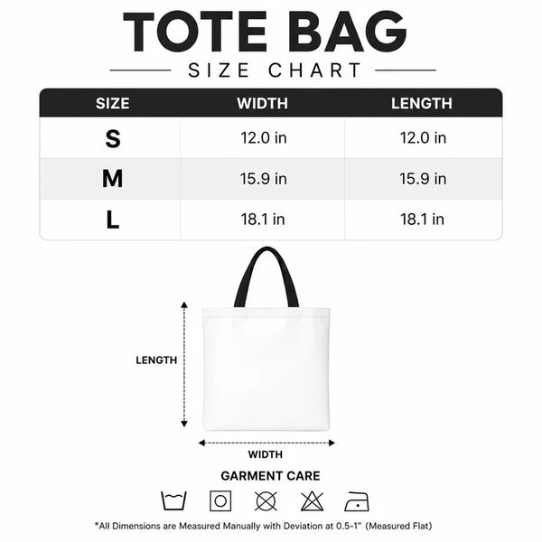 Auburn Undead Mascot Tote Bag - Size Chart